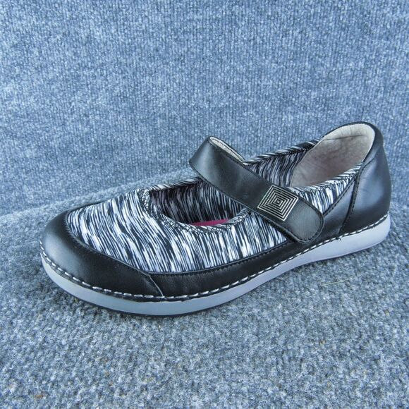 Alegria GEM Women Mary Jane Shoes Size 38 Medium Black Leather Hook & Loop - Picture 1 of 9